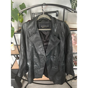Women's METROPOLITAN Black Leather Jacket S